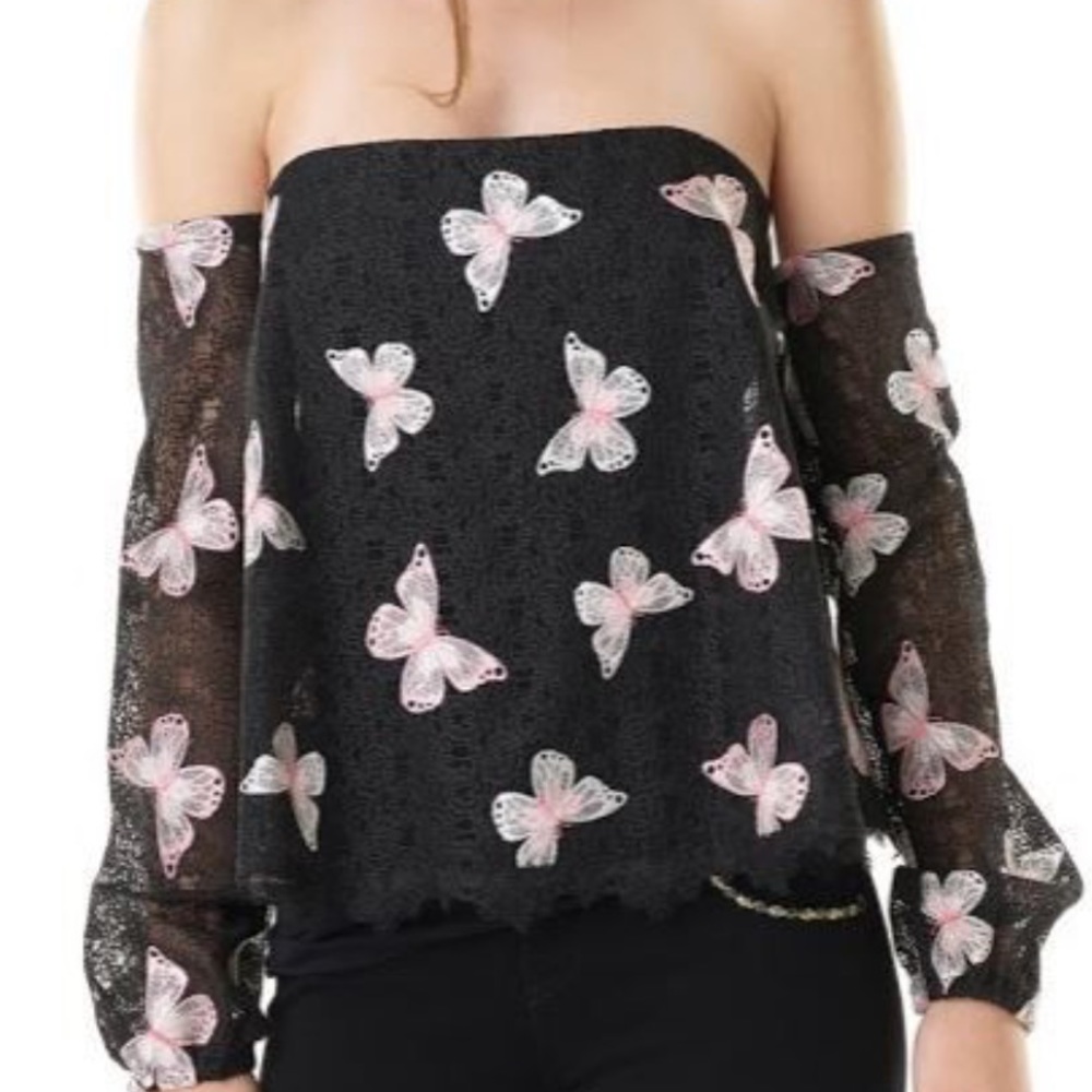 Alberto Makali Butterfly Blouse Black Size 10
